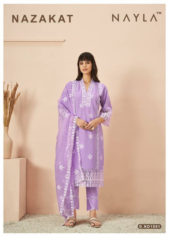 Nayla Nazakat Pure Cotton Designer Kurti With Bottom Dupatta Wholesale Shop In Surat
